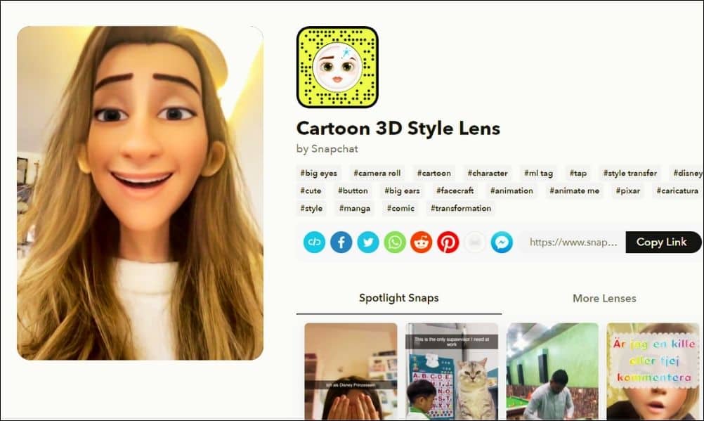 Cartoon 3D Style Lens