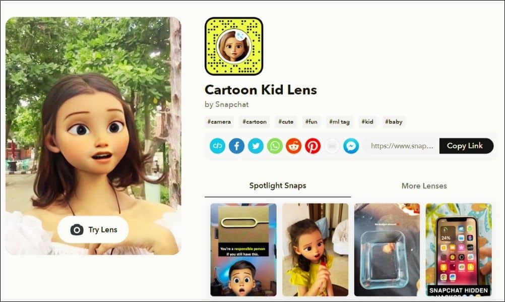 Cartoon Kid Lens