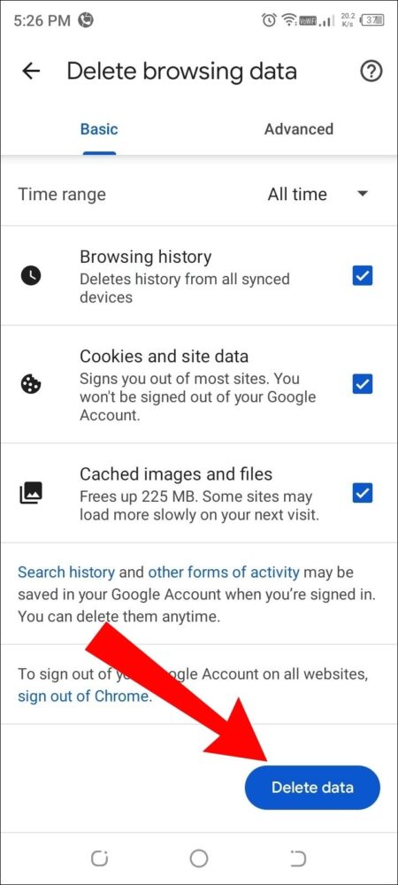 Clear Chrome Cache and Cookies