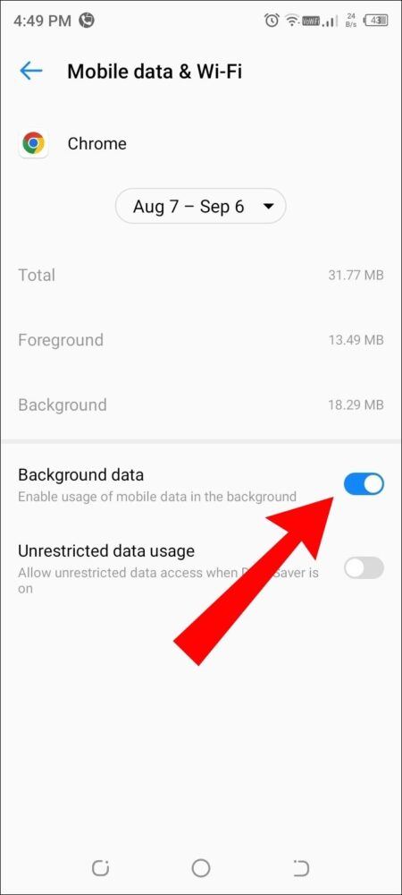 Enable Background Data For Chrome