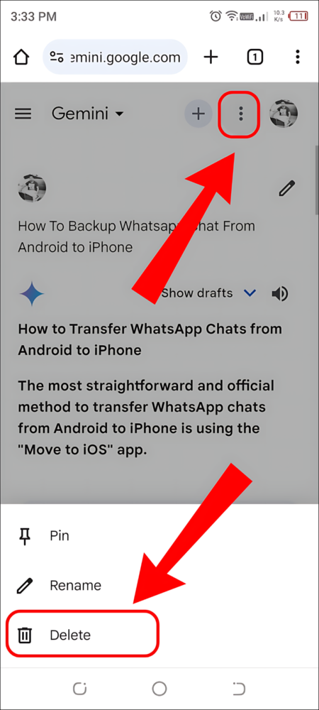 How To Delete Gemini Chats On Mobile