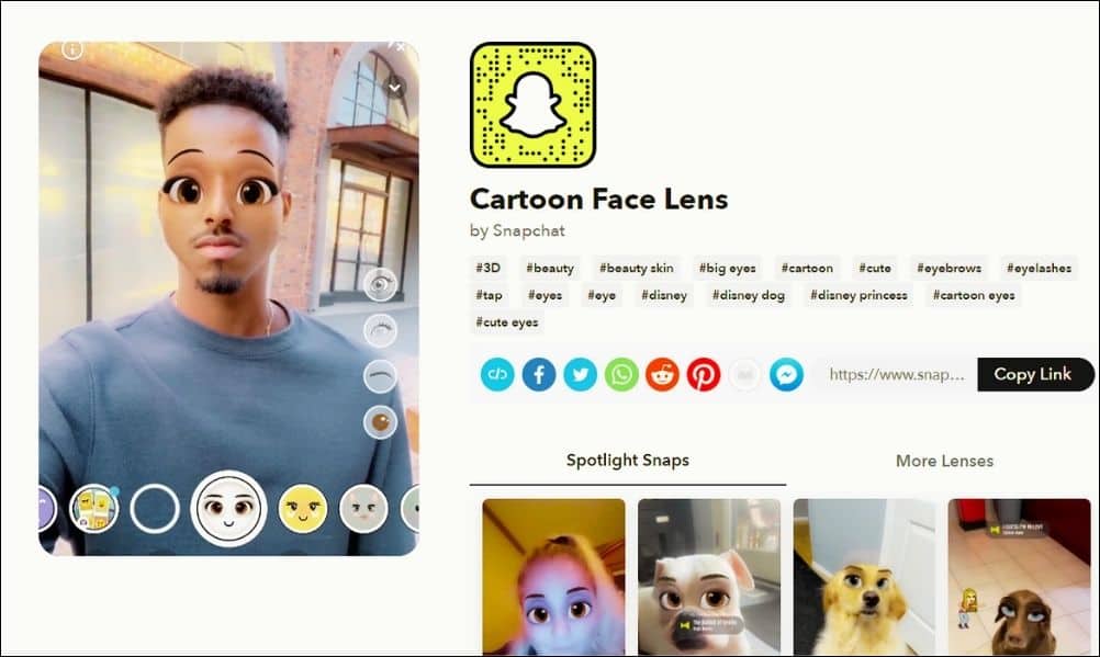 Cartoon Face Lens